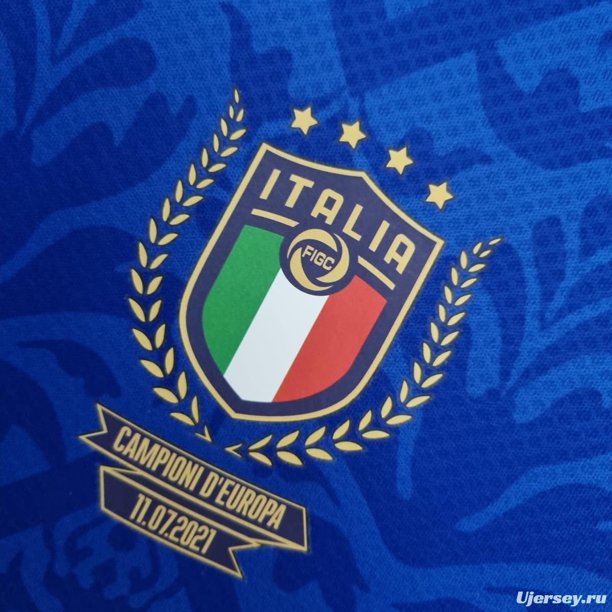 2022 Italian Euro Championship Special Edition Blue Soccer Jersey