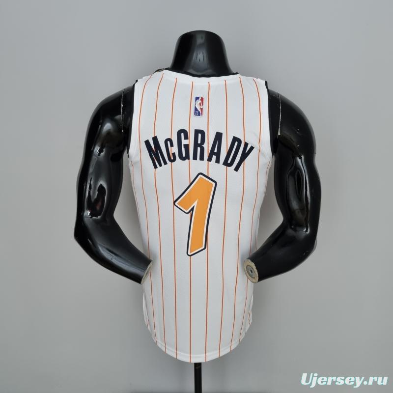 75th Anniversary Orlando Magic McGrady #1 White And Orange NBA Jersey