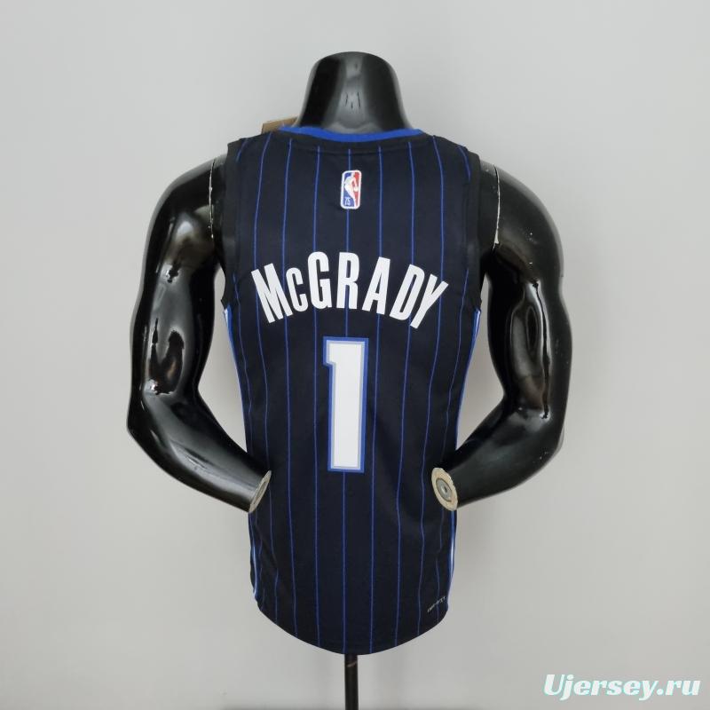 75th Anniversary McGrady #1 Orlando Magic Black NBA Jersey