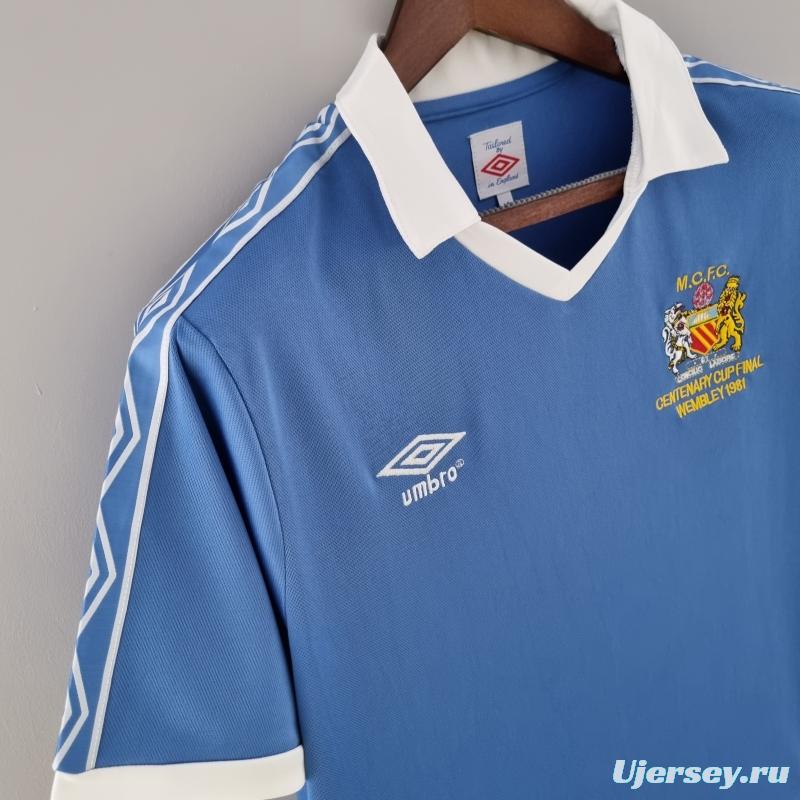 Retro Manchester City 81/82 Home Soccer Jersey