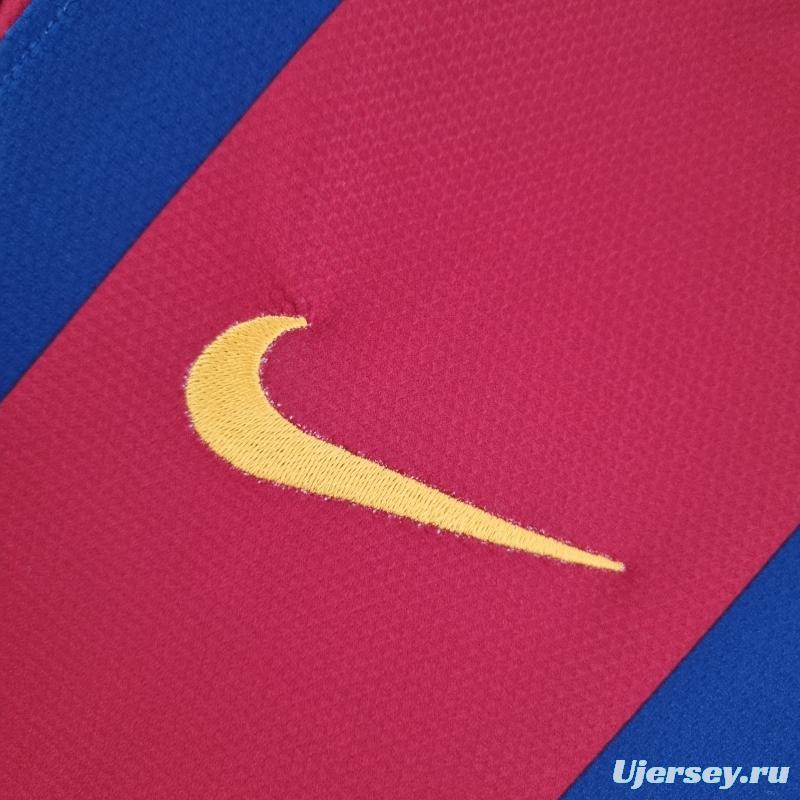 Retro 10/11 Barcelona Long Sleeve Home Soccer Jersey