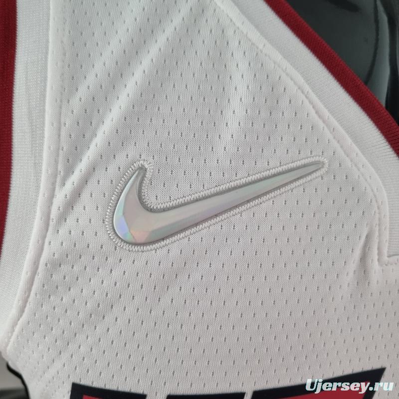 75th Anniversary Miami Heat JAMES #6 White NBA Jersey