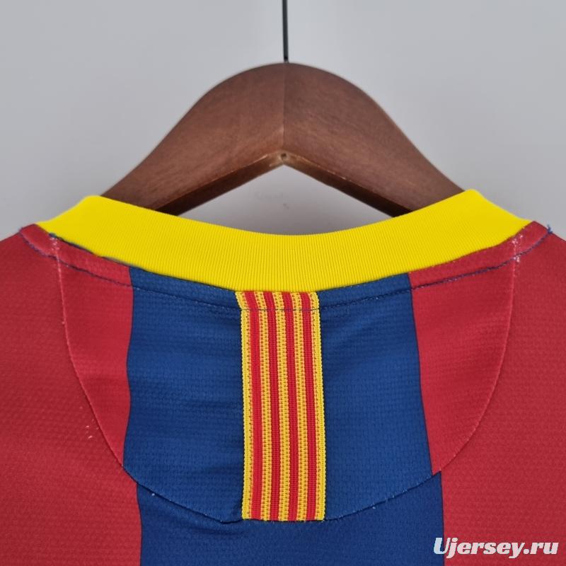 Retro 10/11 Barcelona Long Sleeve Home Soccer Jersey