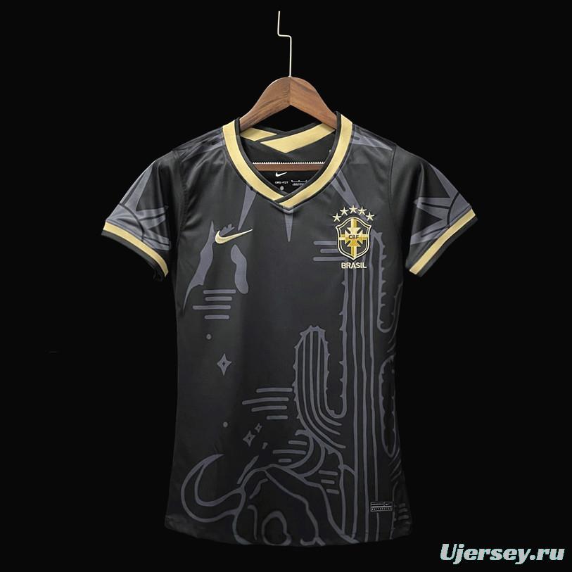 2022 Brazil Away Woman  Soccer Jersey