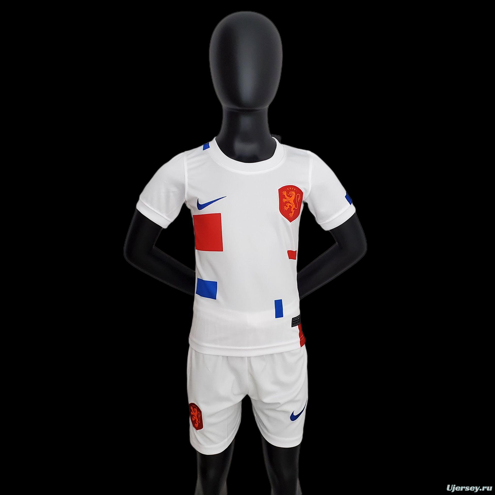 2022 Kids Netherlands Away Size 16-28 Soccer Jersey