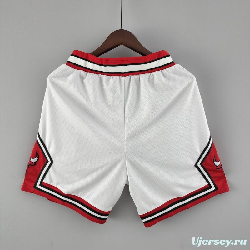 Chicago Bulls White NBA Shorts 