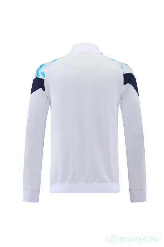 2022 Manchester City White Full Zipper Jacket Suit