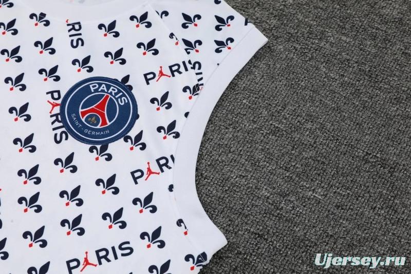 22/23PSG White Flower Dot Pre-Game Training Jersey Vest