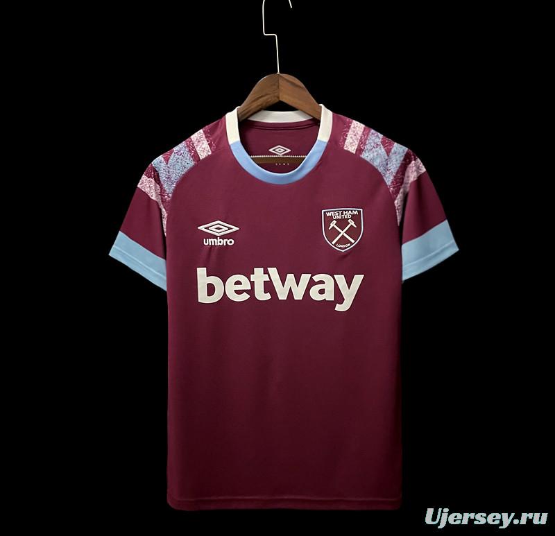 22/23 West Ham Home Soccer Jersey