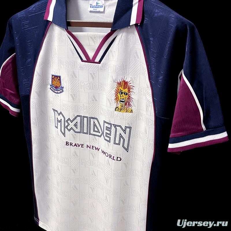 Retro 1999 West Ham Iron Maiden Away Soccer Jersey