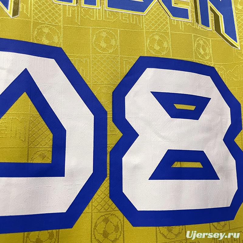 Retro 2008 West Ham Iron Maiden Yellow Jersey