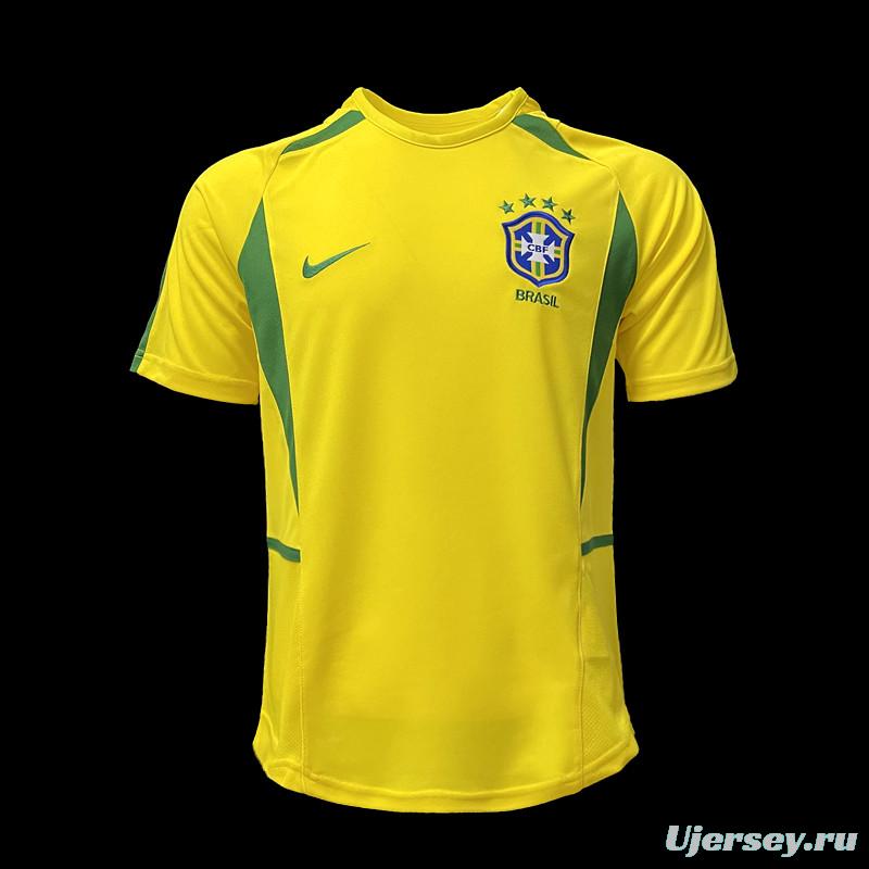 Retro 2002 Brazil Home Soccer Jersey