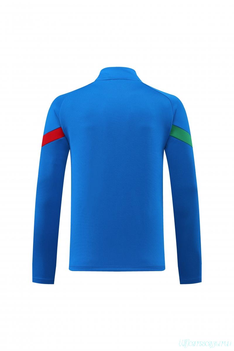 2022 Italy Blue Full Zipper Jacket+Long Pants