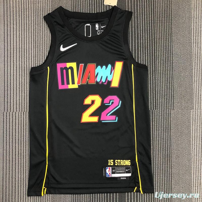 NBA Miami Heat #22 Jimmy Butler 2021-2022 City Jersey Black
