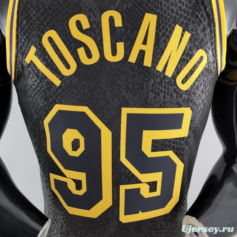 TOSCANO#95 Los Angeles Lakers Black NBA Jersey