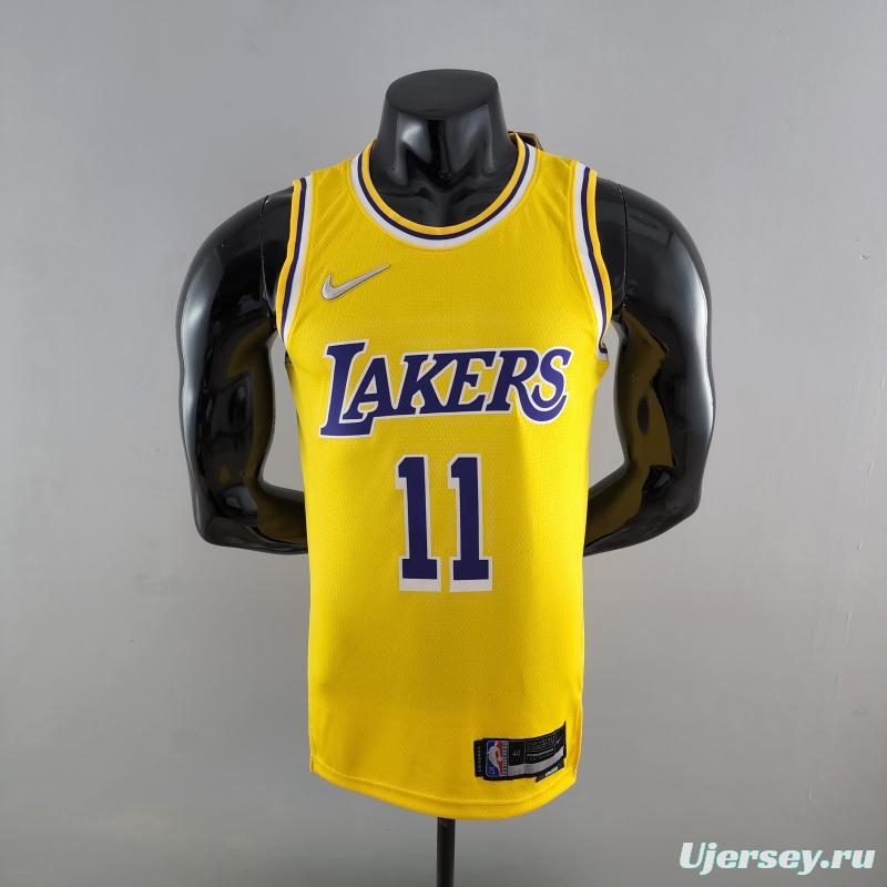 75th Anniversary IRVING #11 Los Angeles Lakers Yellow NBA Jersey