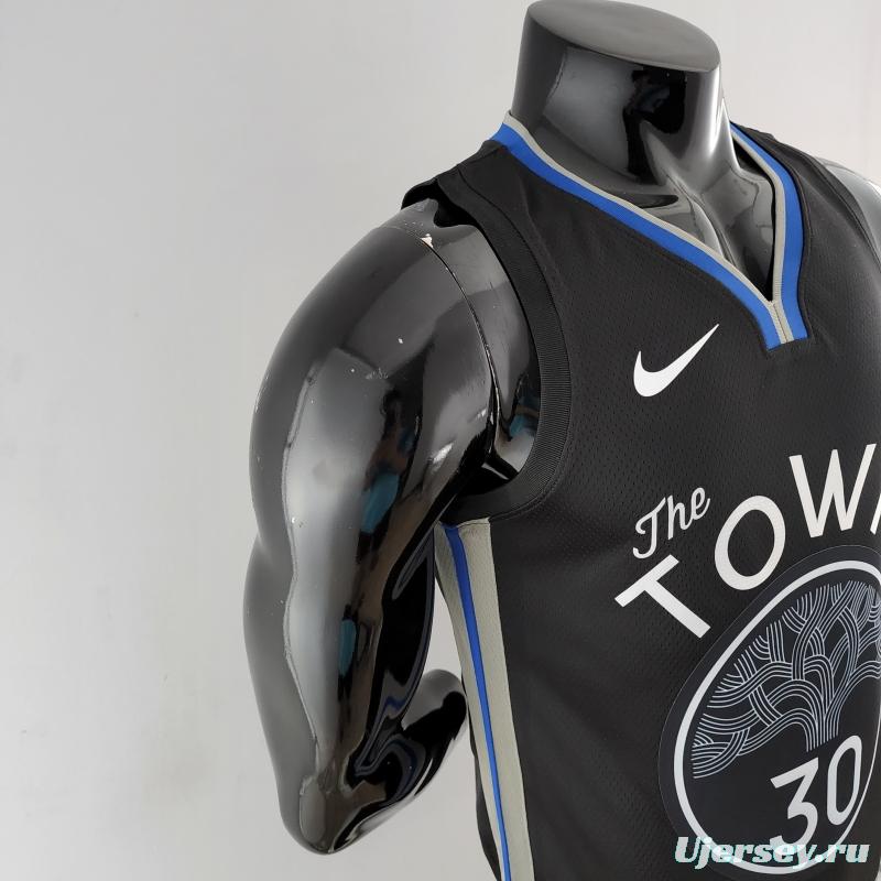 2020 Curry#30 Warriors City Edition Black And Grey NBA Jersey