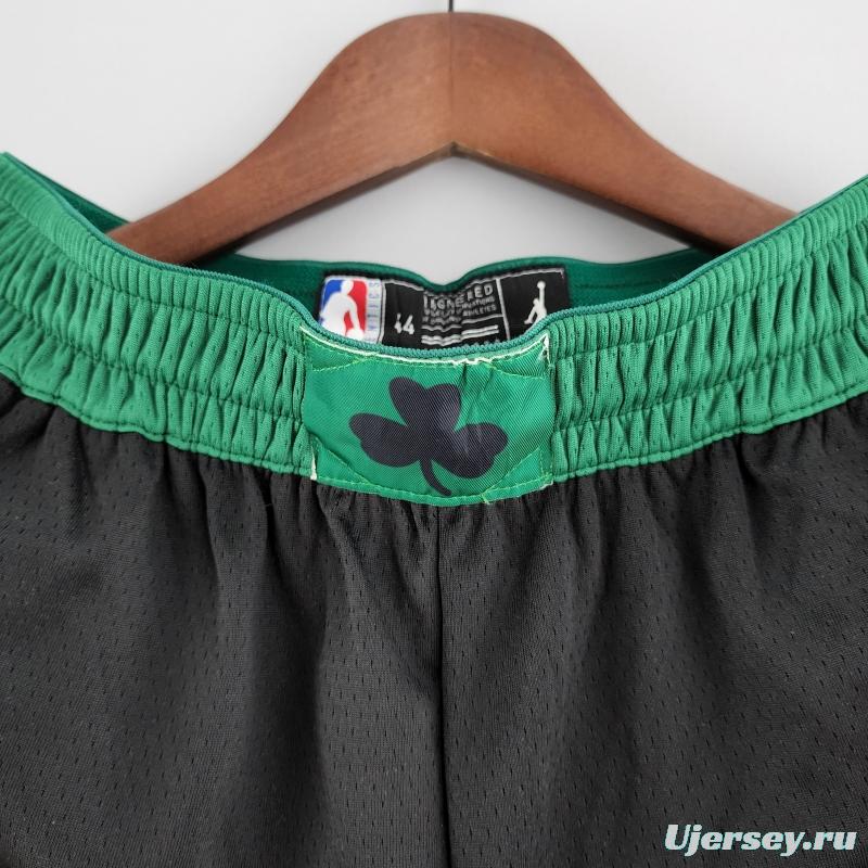 Boston Celtics NBA Shorts Black Green Trim