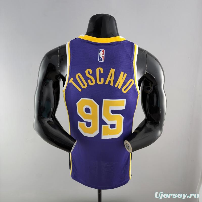 75th Anniversary TOSCANO #95 Los Angeles Lakers Jordan Purple NBA Jersey