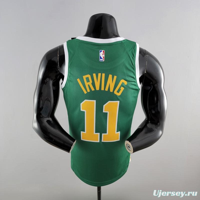 Boston Celtics IRVING#11 Green Gold NBA Jersey