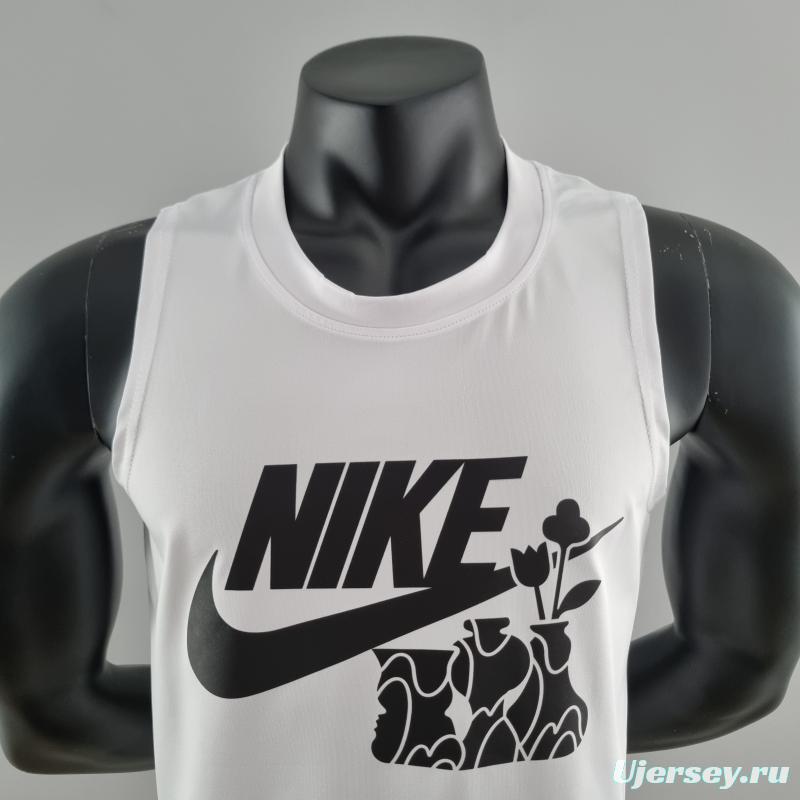 2022 Nike White Vest Shirts  "Nike Sport /Flower Logo"#K000195