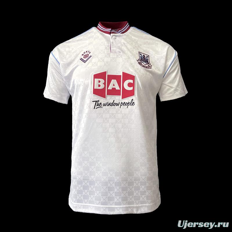 Retro 89/90 West Ham Away Soccer Jersey