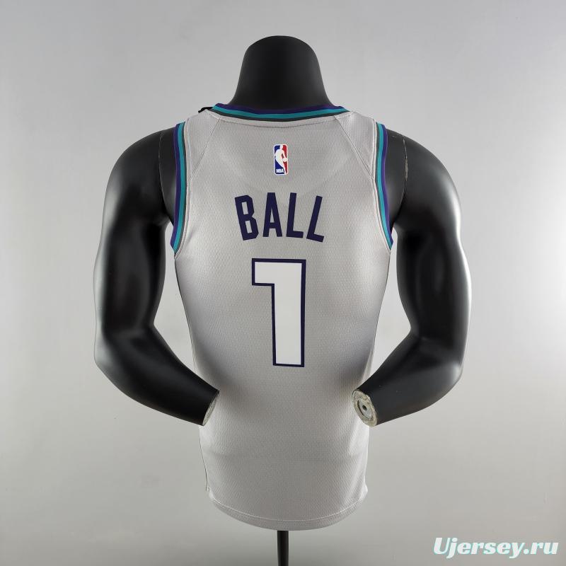 2019 Ball #1 Charlotte Hornets Grey NBA Jersey