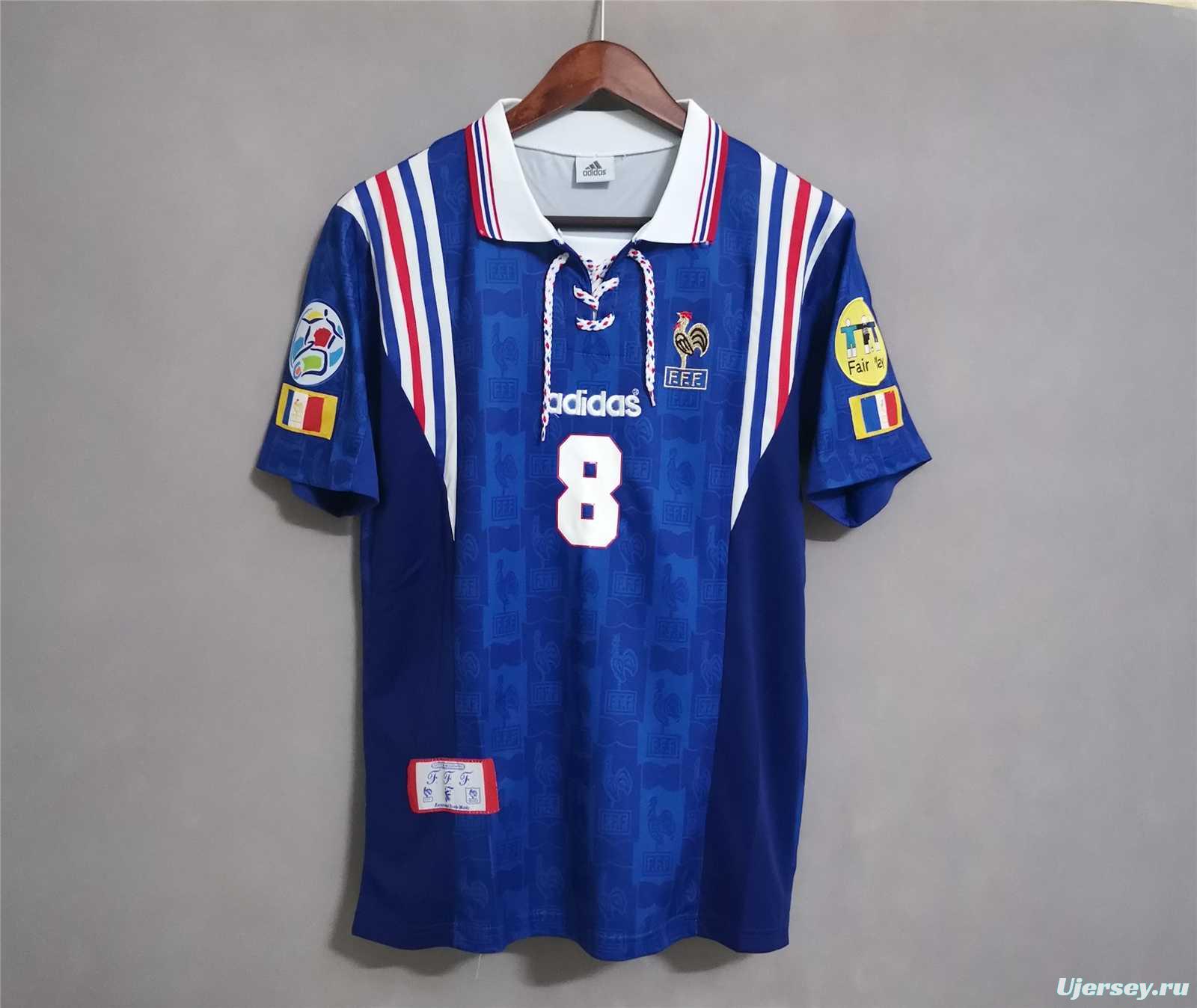 Retro 1996 France Home Blue Soccer Jersey