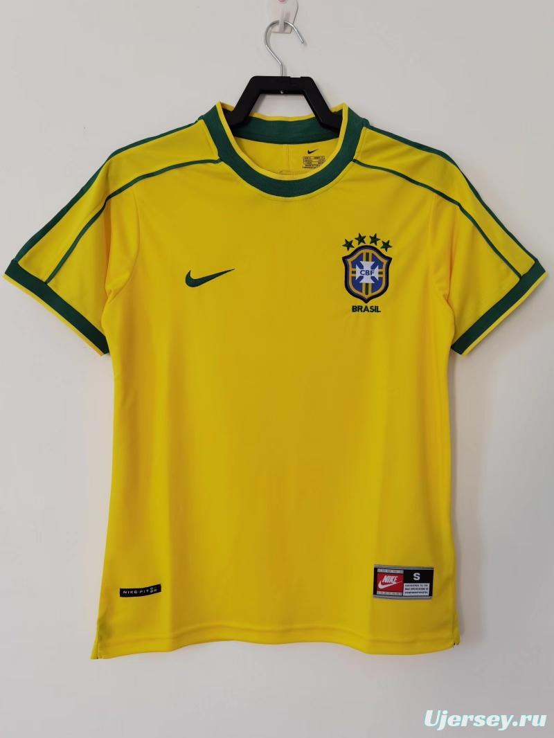 Retro 1998 Brazil Home Soccer Jersey