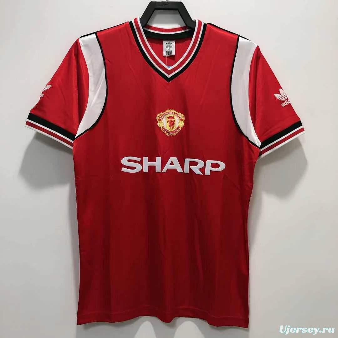 Retro 84/85 Manchester United Home Soccer Jersey