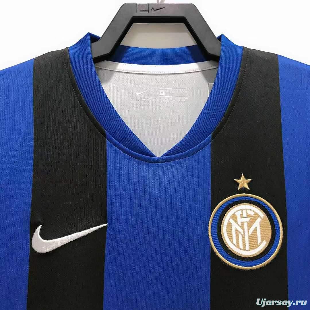 Retro 08/09 Inter Milan Home Champions Version Soccer Jersey