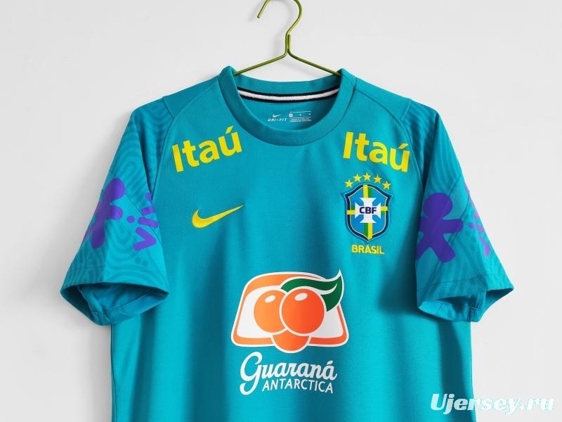 Retro 2021 Brazil Blue Training Jersey