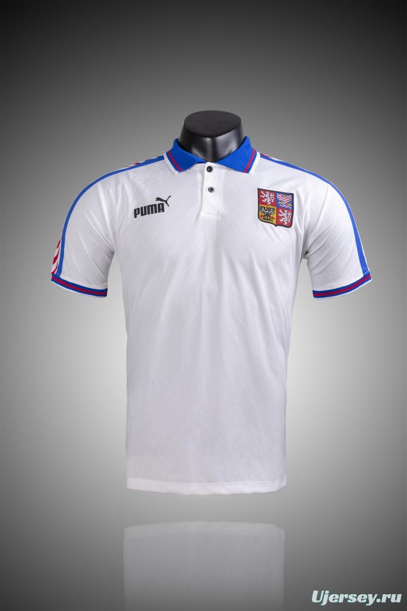 Retro 1996 Czech Republic  Away Soccer Jersey