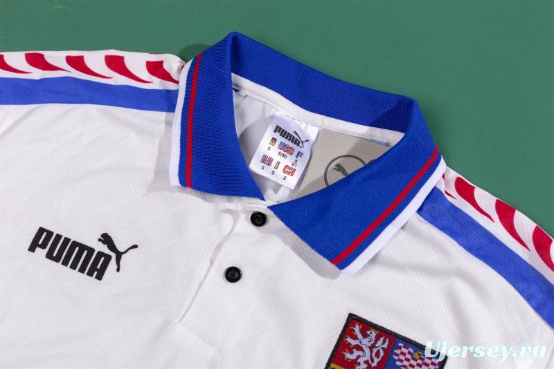 Retro 1996 Czech Republic  Away Soccer Jersey