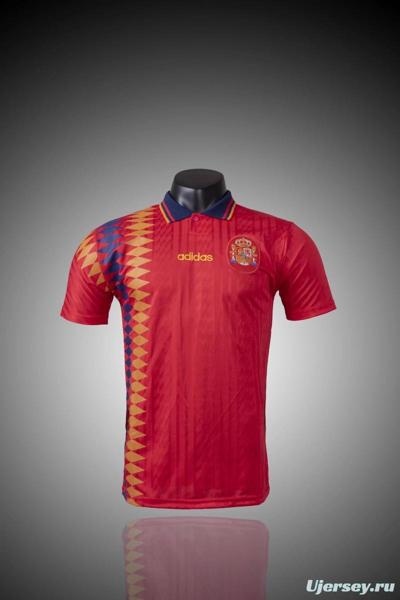 Retro 1994 Spain Home Soccer Jersey