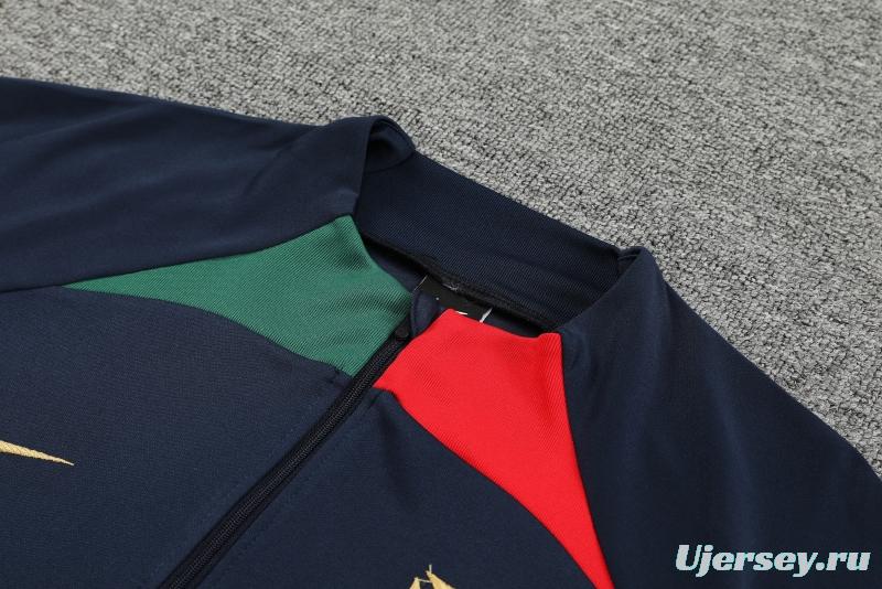 2022 Portugal Navy Half Zipper Tracksuit