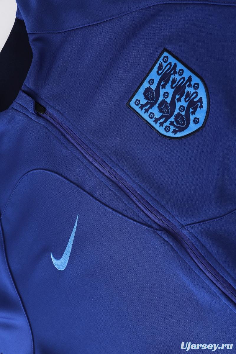 2022 England Blue Full Zipper Tracksuit