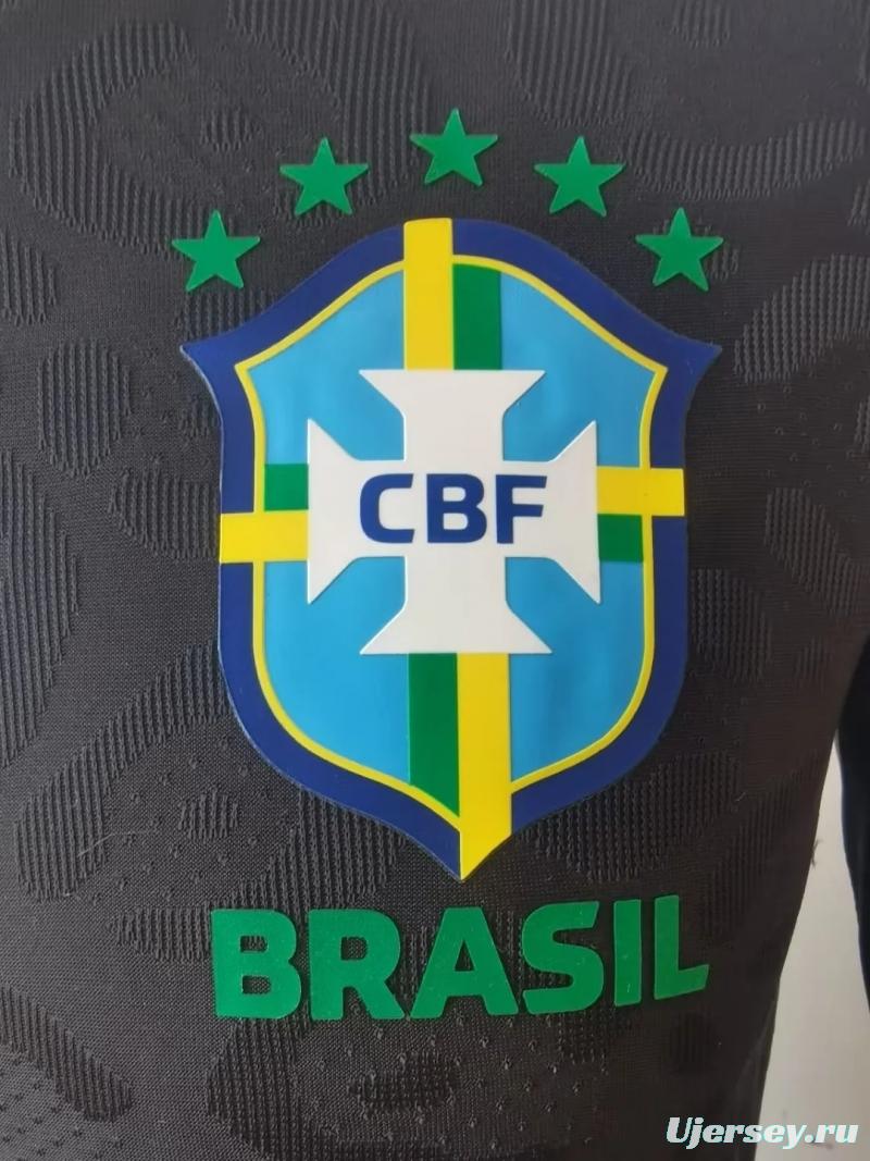 Player Version 2022 Brazil Black Concept Long Sleeve Jersey