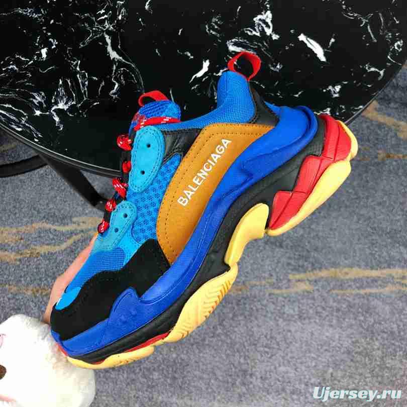 Men Balenciaga Triple-S Sneaker Multi-Color Blue/Black/Brown