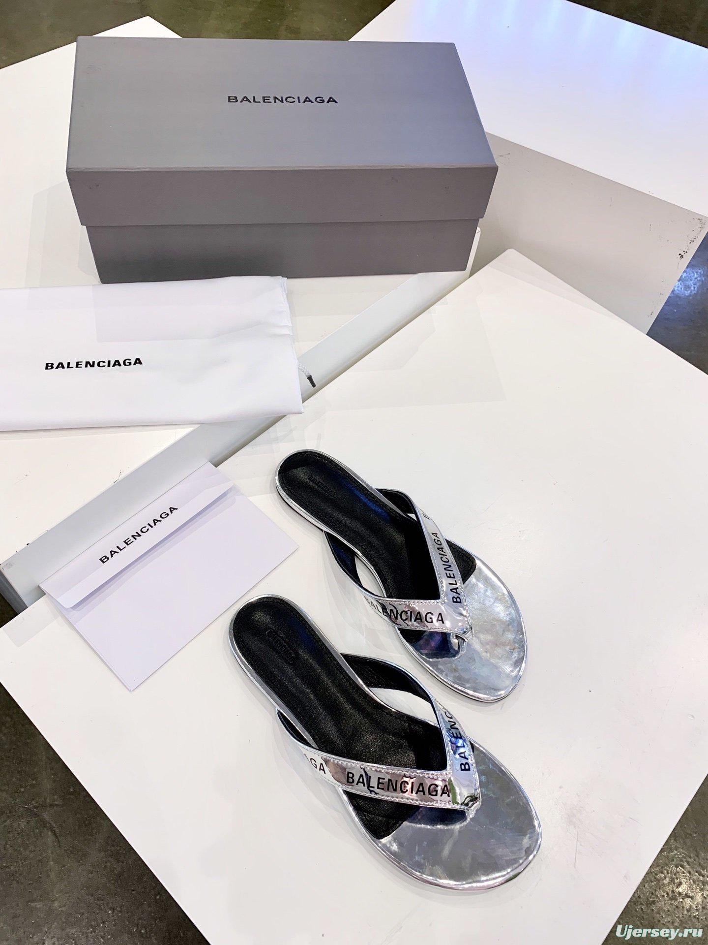 3 Color Men/Women Balenciaga Slipper White/Black/Silver