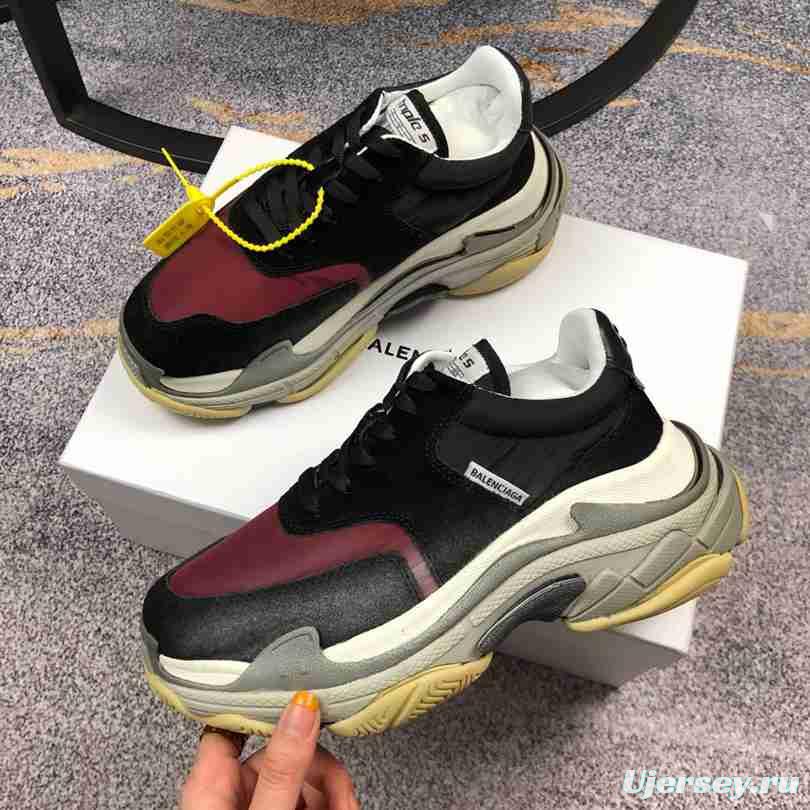 Men Balenciaga Triple-S 2 Yellow Black/Wine Sneaker