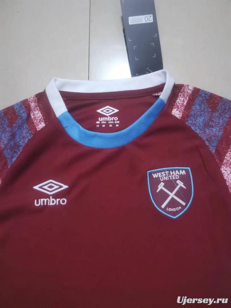 22/23 West ham Home Kids Jersey