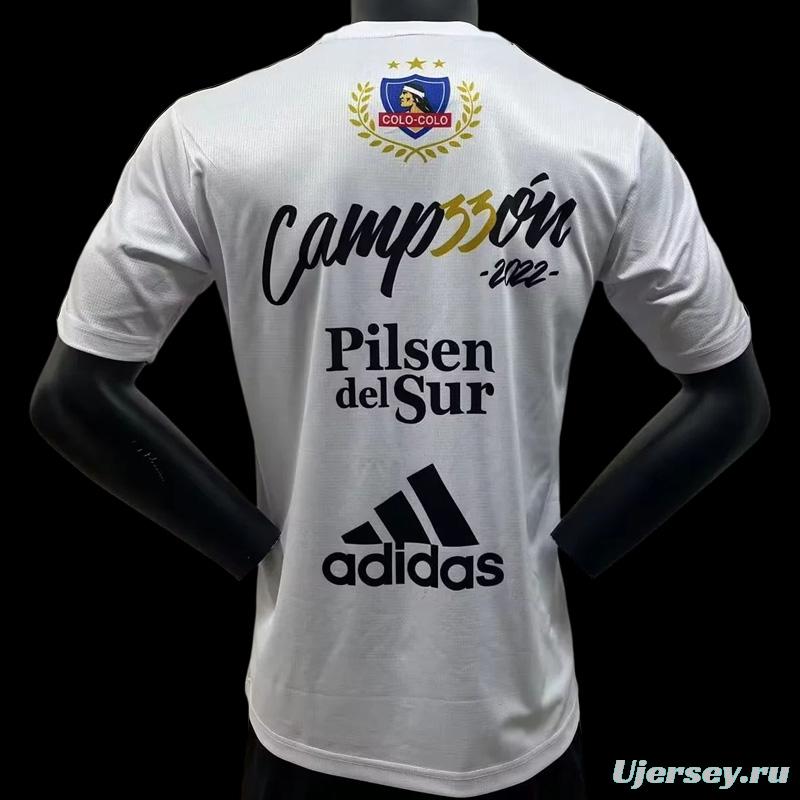 22/23 COLO COLO White Champions T-Shirts