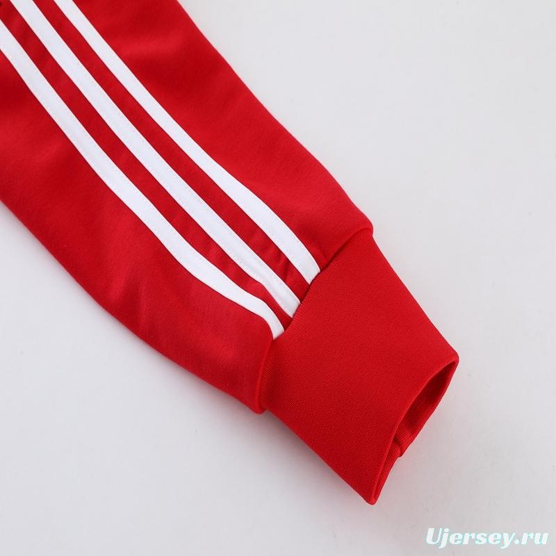 2023 Bayern Munich Red Hoodie Full Zipper Tracksuit