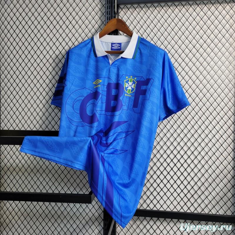 Retro 1992 Brazil Away Blue Jersey