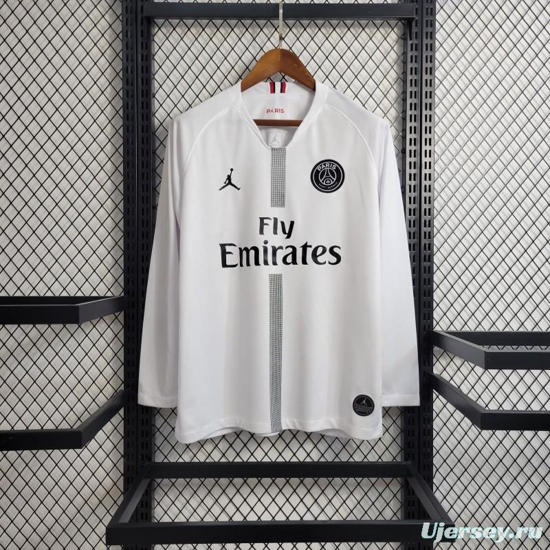 Retro Long Sleeve 18-19 PSG White Champions League Jersey
