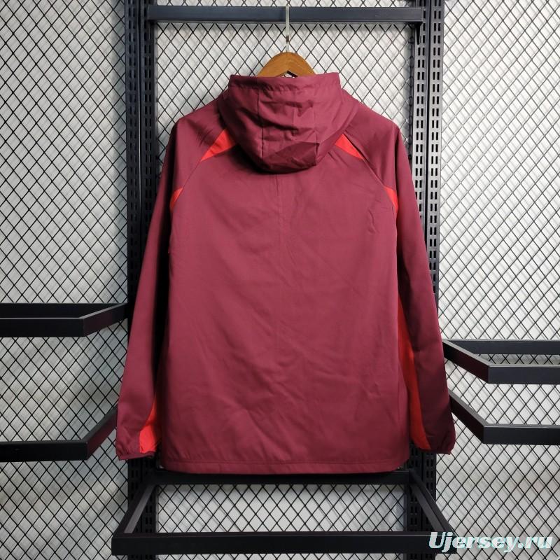 23-24 Barcelona Red Windbreaker