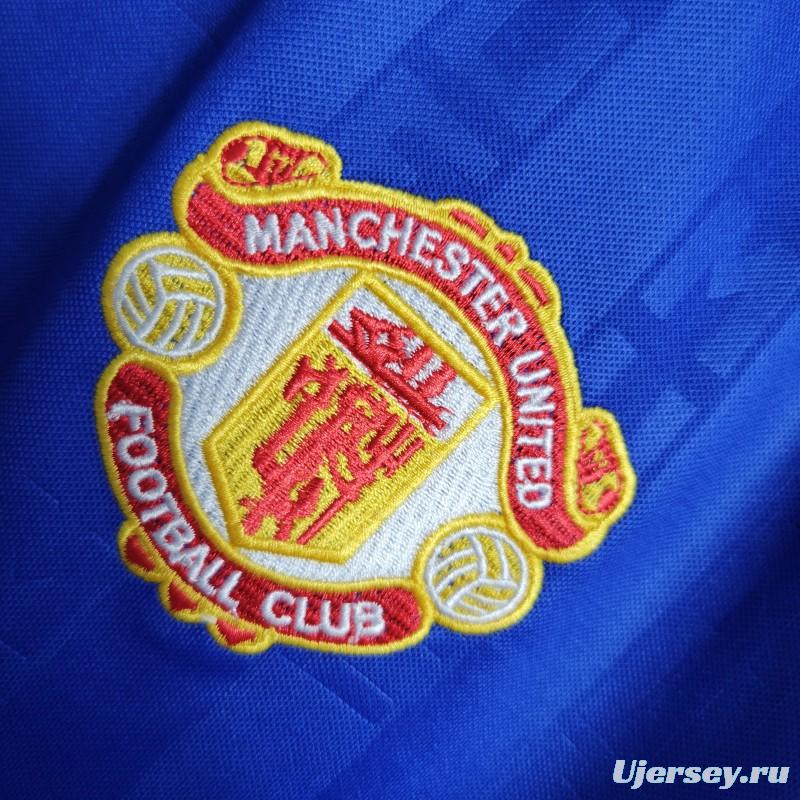 Retro 88/89 Manchester United Away Blue Jersey