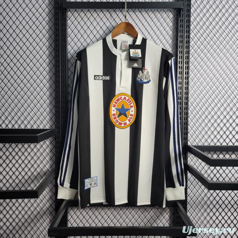 Retro 1995-97 Long Sleeve Newcastle Home Soccer Jersey