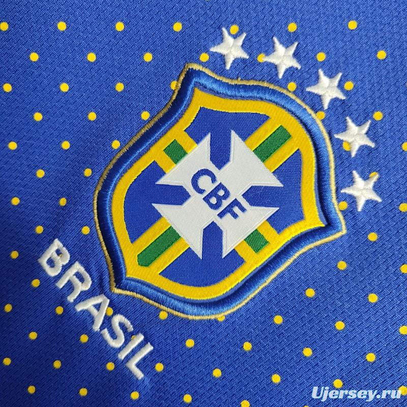 Retro 2010 Brazil Away Blue Jersey